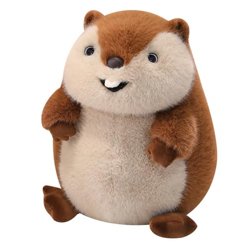 AQCQDQ Murmeltier Kuscheltier Plüschtier, Lebensechtes Süßes Murmeltier Plüsch Figur Braun Flauschig Stofftier Kissen Plüschpuppe Spielzeug Zum Kuscheln, Spielen Für Geschenke (12 cm) von AQCQDQ