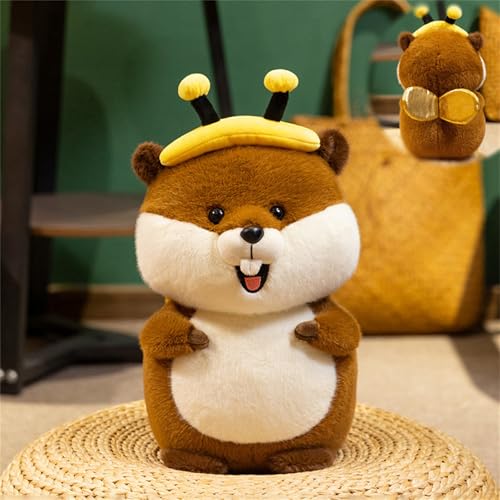 AQCQDQ Murmeltier Plüsch Kuscheltier, Kuscheltier Murmeltier, Hamster Plüschtier, Das Niedliche Murmeltier Verwandelt Sich In Eine Biene, Geschenk für Kinder Jungen Mädchen (37 cm,Bienen) von AQCQDQ
