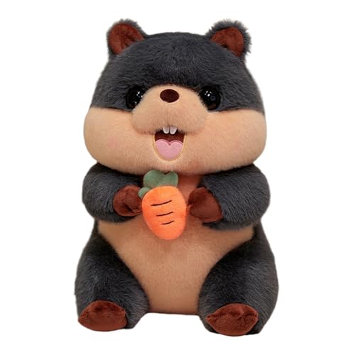 AQCQDQ Murmeltier Plüschpuppe | Hamster Kuscheltier | Süßes Murmeltier Spielzeug Plüschtiere Mit Karotte Stofftier Flauschig Kissen Zum Kuscheln, Spielen Für Geschenke (40 cm,Grau) von AQCQDQ