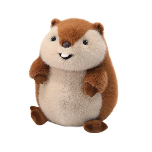 AQCQDQ Murmeltier Plüschtier, Kuscheltier Murmeltier, Simulation Murmeltier Stofftier Puppe, Niedlich Realistische Murmeltier Plüsch Spielzeug, Geschenk für Kinder Jungen Mädchen (35cm,Braun) von AQCQDQ