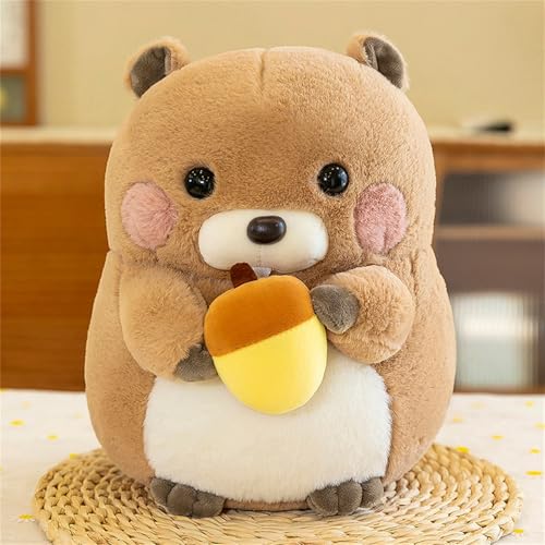 AQCQDQ Murmeltier Plüschtier, Süße Kuscheltier Murmeltier, Weich und Bequem Murmeltier Wurfkissen, Kuscheltier Biber Plüschtier, Geschenke für Mädchen und Jungen (20 cm,Melonenkerne) von AQCQDQ
