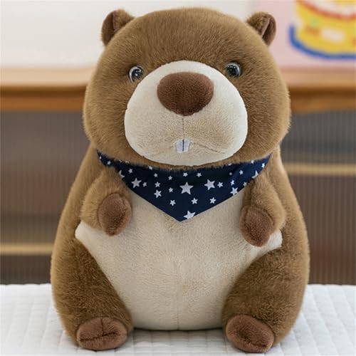 AQCQDQ Murmeltier Plushie, Kuscheltier Murmeltier, Süßes Stofftier Murmeltier Plüsch Spielzeug Geschenk für Kinder, Jungen und Mädchen (22 cm,Blau) von AQCQDQ