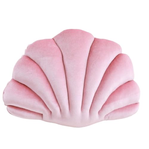 AQCQDQ Muschelförmiges Kissen,Muschel-Form,Samt, gemütlich, solide, dekorativer Couchkissen, Überwurfkissen mit Kisseneinsatz für Zuhause,Schlafzimmer, Büro, Bodenkissen, (34x25 cm,Rosa) von AQCQDQ