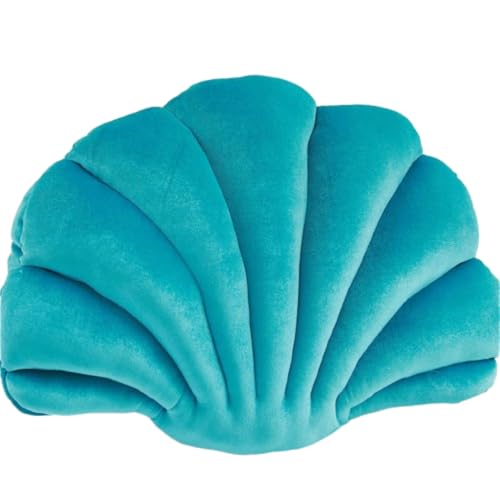 AQCQDQ Muschelförmiges Kissen,Muschel-Form,Samt, gemütlich, solide, dekorativer Couchkissen, Überwurfkissen mit Kisseneinsatz für Zuhause,Schlafzimmer, Büro, Bodenkissen, (34x25 cm,See grün) von AQCQDQ