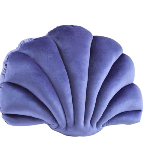 AQCQDQ Muschelförmiges Kissen,Muschel-Form,Samt, gemütlich, solide, dekorativer Couchkissen, Überwurfkissen mit Kisseneinsatz für Zuhause,Schlafzimmer, Büro, Bodenkissen, (46x33 cm,Violett) von AQCQDQ