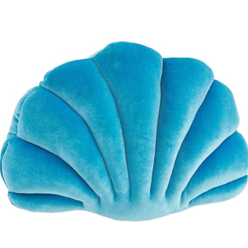 AQCQDQ Muschelförmiges Kissen,Muschel-Form,Samt, gemütlich, solide, dekorativer Couchkissen, Überwurfkissen mit Kisseneinsatz für Zuhause,Schlafzimmer, Büro, Bodenkissen, (66x50 cm,Himmelblau) von AQCQDQ