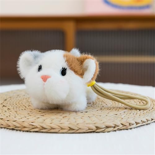 AQCQDQ Niedlicher Plüsch Anhänger Schlüsselanhänger, Stofftier Plüsch Puppe, süße kuscheltiere Hund, Kätzchen, Kaninchen, Braunbär, Maus, Schaf, Geschenk für Kinder (C) von AQCQDQ