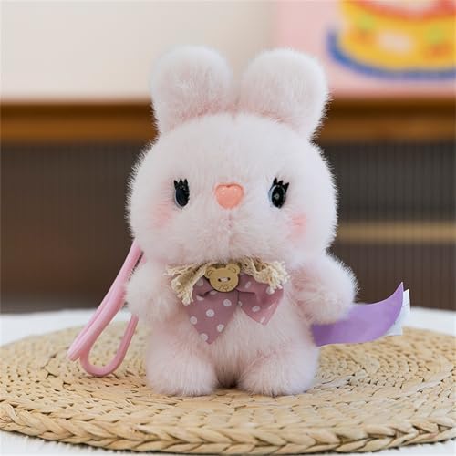 AQCQDQ Niedlicher Plüsch Anhänger Schlüsselanhänger, Stofftier Plüsch Puppe, süße kuscheltiere Hund, Kätzchen, Kaninchen, Braunbär, Maus, Schaf, Geschenk für Kinder (F) von AQCQDQ