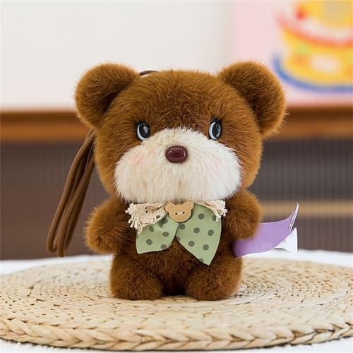 AQCQDQ Niedlicher Plüsch Anhänger Schlüsselanhänger, Stofftier Plüsch Puppe, süße kuscheltiere Hund, Kätzchen, Kaninchen, Braunbär, Maus, Schaf, Geschenk für Kinder (J) von AQCQDQ