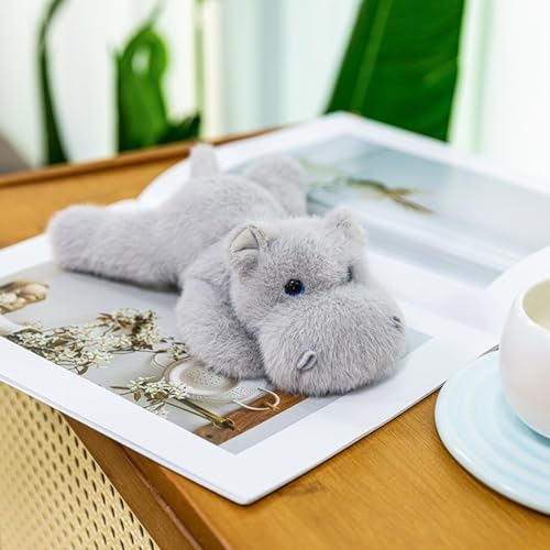 AQCQDQ Nilpferd Kuscheltier, Nilpferd Stofftier, Simuliertes Tier Nilpferd Plüschtier, Weich Hippo Puppe Nilpferd Plüsch Anhänger Geschenke für Kinder und Erwachsene (22cm) von AQCQDQ