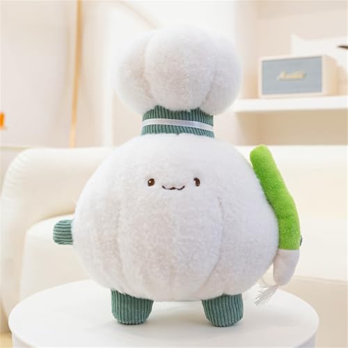 AQCQDQ Obst Gemüse Plüschtiere, Gemüse Plüschkissen Spielzeug, Plüschtier Stofftier Obst Kuscheltier, Geschenk für Kinder Mädchen Jungen (Knoblauch) von AQCQDQ