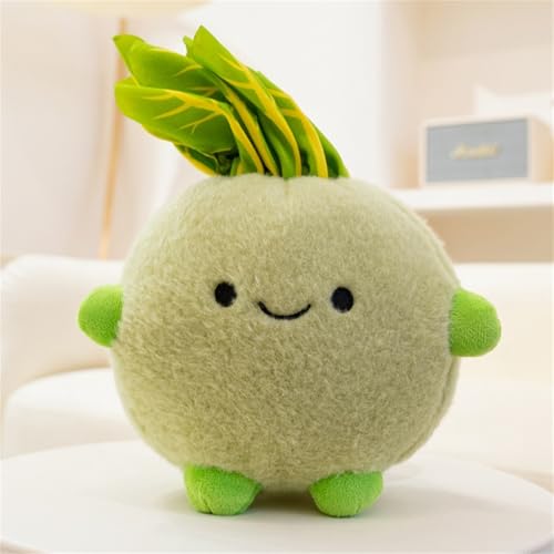 AQCQDQ Obst Gemüse Plüschtiere, Gemüse Plüschkissen Spielzeug, Plüschtier Stofftier Obst Kuscheltier, Geschenk für Kinder Mädchen Jungen (Kohlrabi) von AQCQDQ