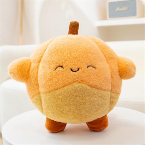 AQCQDQ Obst Gemüse Plüschtiere, Gemüse Plüschkissen Spielzeug, Plüschtier Stofftier Obst Kuscheltier, Geschenk für Kinder Mädchen Jungen (Kürbis) von AQCQDQ