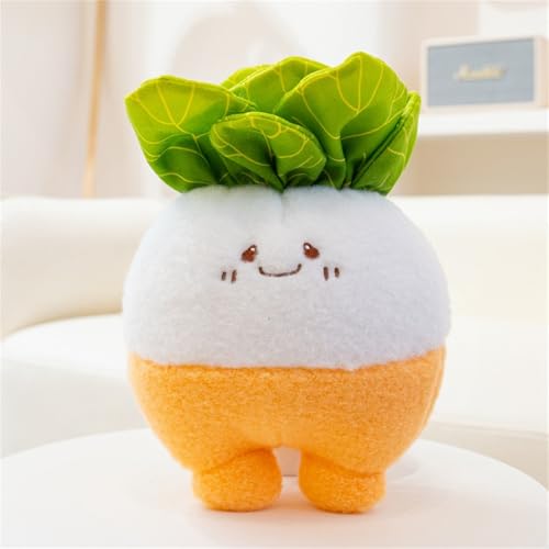 AQCQDQ Obst Gemüse Plüschtiere, Gemüse Plüschkissen Spielzeug, Plüschtier Stofftier Obst Kuscheltier, Geschenk für Kinder Mädchen Jungen (Rettich) von AQCQDQ