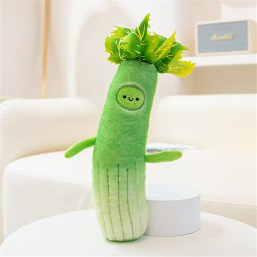 AQCQDQ Obst Gemüse Plüschtiere, Gemüse Plüschkissen Spielzeug, Plüschtier Stofftier Obst Kuscheltier, Geschenk für Kinder Mädchen Jungen (Sellerie) von AQCQDQ