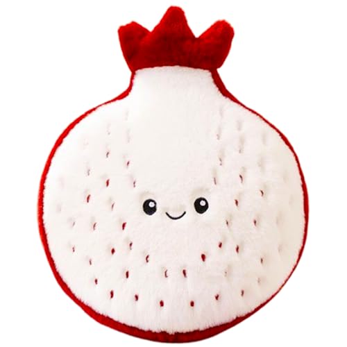 AQCQDQ Obst Plüschtiere,Kissen Puppe Wurfkissen,Plüsch Banane, Freche Früchtchen Schmusetier Geschenk,Kawaii Plüschkissen Spielzeug Geschenk für Jungen (20 cm,Granatapfel) von AQCQDQ