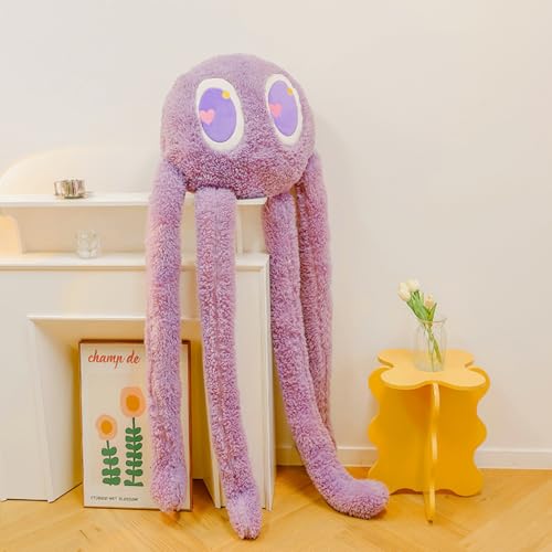AQCQDQ Oktopus Plüschtier, Oktopus Kuscheltier, Plüschtier Krake Stofftier, Niedliches Meerestier Krake Kissen Plüschtier, Lustiges Plüsch Puppe Geschenk für Kinder (180cm,Lila) von AQCQDQ