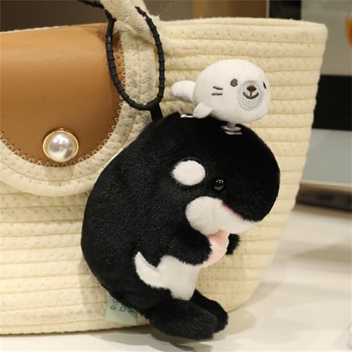 AQCQDQ Orca Kuscheltier,Plüschtier Wal Hai,Robbe Plüschtier,Kuscheltier Otter Plüschtier,niedliches Plüschtier zum Kuscheln und Spielen,Geschenk Spielzeu Für Kinder (15cm,Schwertwal) von AQCQDQ