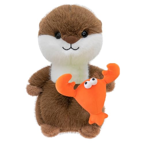 AQCQDQ Otter Kuscheltier, Kuscheltier Otter Plüschtier Mit Schildkröte Hummer Abnehmbar Spielzeug, Süßes Wombat Kuscheltier Plüsch Zum Kuscheln & Spielen (48 cm,Hummer) von AQCQDQ
