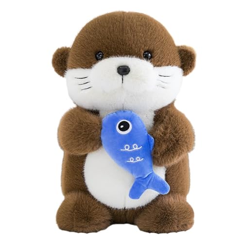 AQCQDQ Otter Kuscheltier, Kuscheltier Otter Plüschtier mit Fisch Plüsch Zum Kuscheln & Spielen, Süßes Superweiche Spielzeug Kawaii Deko Plushie Puppen Stofftier Geschenke Für Kinder (50 cm,Braun) AQCQDQ Otter Kuscheltier, Kuscheltier Otter Plüschtier mit Fisch Plüsch Zum Kuscheln & Spielen, Süßes Superweiche Spielzeug Kawaii Deko Plushie Puppen Stofftier Geschenke Für Kinder (50 cm,Braun) von AQCQDQ