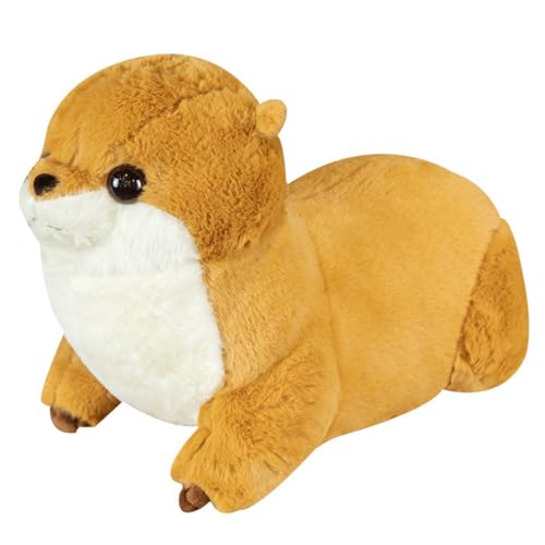 AQCQDQ Otter Kuscheltier, Plüschtier Otter Plüsch Spielzeug, Simulation Otter Stofftier, zum Spielen und Kuscheln, Geschenk für Kinder Mädchen (65 cm,Erdgelb) von AQCQDQ