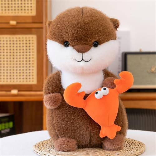 AQCQDQ Otter Kuscheltier, Simulation Otter Tierpuppe, Niedliches Plüschtier zum Kuscheln und Spielen, Stuffed Animals Plush Toy, Otter Plüsch Spielzeug für Kinder (48 cm,Hummer) von AQCQDQ