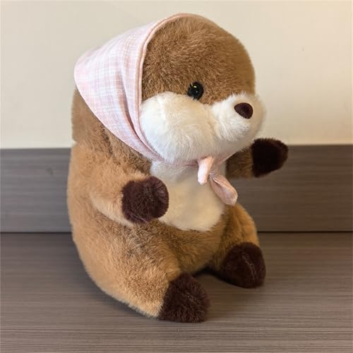AQCQDQ Otter Kuscheltier Murmeltier Plüschtiere 25 cm, Süßes Otter Spielzeug Murmeltier Stofftier Flauschig Kissen Zum Kuscheln, Spielen, Cartoon Tiere Geschenk Für Mädchen Kinder (#D) von AQCQDQ