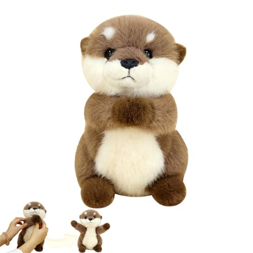 AQCQDQ Otter Kuscheltier Plüschtier Geschenk, Süßes Otter Plushie Spielzeug Stofftier Weiche Flauschig Otterpuppe Zum Kuscheln, Spielen Für Kinder, Mädchen, Jungen (25 cm) von AQCQDQ
