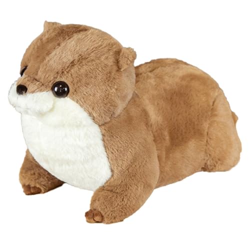 AQCQDQ Otter Plüschtier, Kuscheltier Otter Plüsch Spielzeug, Simulation Otter Stofftier, Otter Kuscheltier Plüsch Spielzeug Dekorative Plüschkissen, Geschenk für Kinder Erwachsen (50cm,Brown) von AQCQDQ