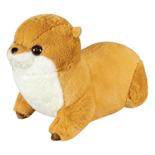 AQCQDQ Otter Plüschtier, Kuscheltier Otter Plüsch Spielzeug, Simulation Otter Stofftier, Otter Kuscheltier Plüsch Spielzeug Dekorative Plüschkissen, Geschenk für Kinder Erwachsen (50cm,Yellow) von AQCQDQ