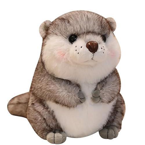 AQCQDQ Otter Plüschtier, Otter Tierpuppe Kuscheltier Geeignet, Realistische Otter-Plüschtiere Superweiche Kleines Kuscheltie, Geschenk Spielzeu für Kinder (25 cm) von AQCQDQ