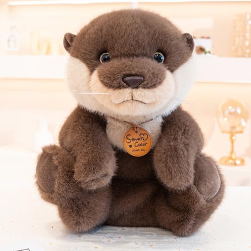 AQCQDQ Otter Plüschtier, Stofftier Otter Kuscheltier, Plüsch Otter zum Kuscheln & Spielen Plüsch Spielzeug Kawaii Deko Plushie Puppen Stofftier Geschenke Für Kinder (36cm,Grau-S) von AQCQDQ