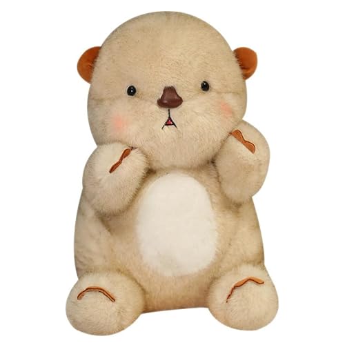 AQCQDQ Otter Stofftier, Otter Plüschtier Simulation, Weiches Cartoon Plüsch Rückenkissen, Süße Seeotter-Puppe Kuscheln und Spielen Geschenk Spielzeu für Kinder (20 cm) von AQCQDQ
