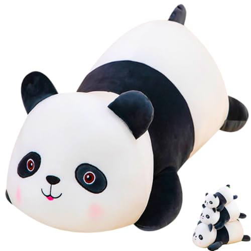AQCQDQ Panda Kuscheltier,Nette Große Panda Bär Plüsch Gefüllte Tier Puppe,Beschwerter Panda-Plüsch Stofftier Plüsch Lügender Panda für Geburtstage (60 cm,Panda) von AQCQDQ