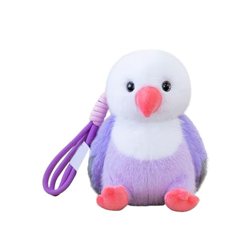 AQCQDQ Papagei Kuscheltier, 16 cm Pelzige Vogel-Plüschpuppe, Niedlicher Kleiner Vogel Schlüsselanhänger, Plüsch Papagei Stofftier, Geschenk für Kinder (A) von AQCQDQ