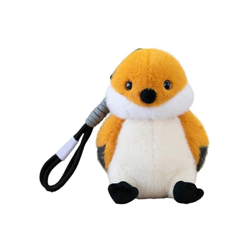 AQCQDQ Papagei Kuscheltier, 16 cm Pelzige Vogel-Plüschpuppe, Niedlicher Kleiner Vogel Schlüsselanhänger, Plüsch Papagei Stofftier, Geschenk für Kinder (C) von AQCQDQ