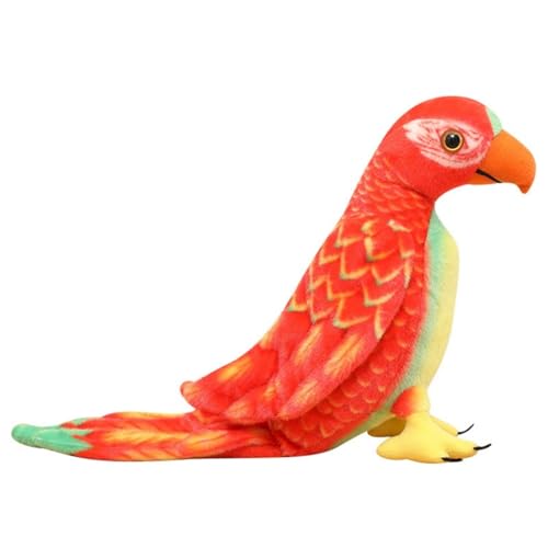 AQCQDQ Papagei Kuscheltier, Papagei Vogel Plüschtier, 47 cm Niedliche Plüsch Ara Papagei Stofftier Kuscheltier Plüschtier, für Kinder Erwachsene (70 cm,Rot) von AQCQDQ