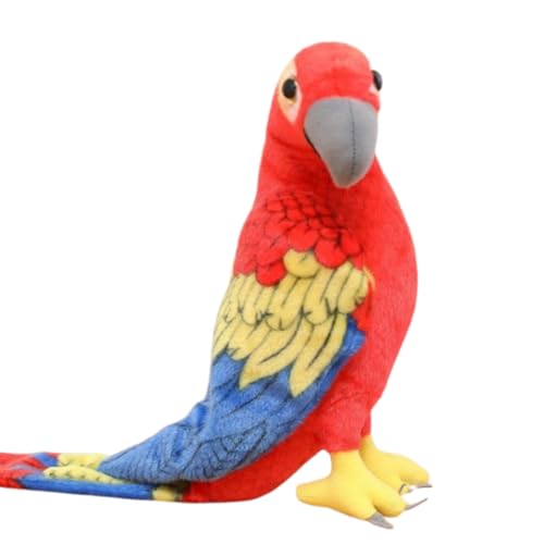 AQCQDQ Papagei Kuscheltier, Papagei Vogel Plüschtier, 47 cm Niedliche Plüsch Ara Papagei Stofftier Kuscheltier Plüschtier, für Kinder Erwachsene (70 cm,Scharlachroter Rot) von AQCQDQ