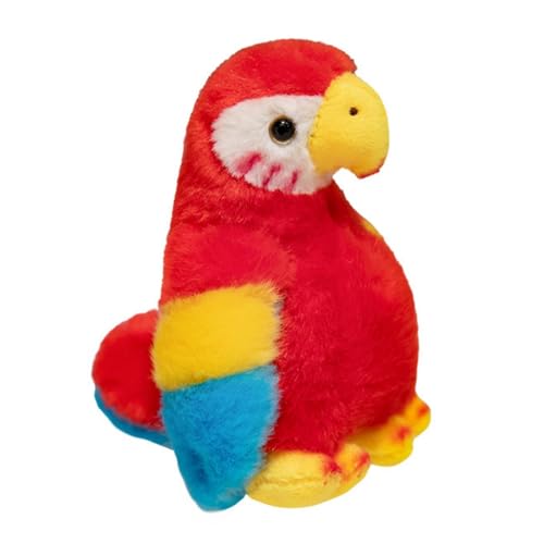 AQCQDQ Papagei Kuscheltier, Papagei Vogel Plüschtier, Niedliche Plüsch Ara Papagei Stofftier Kuscheltier Plüschtier, für Kinder Erwachsene (12 cm,Rot) von AQCQDQ