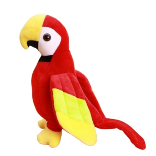 AQCQDQ Papagei Kuscheltier, Papagei Vogel Plüschtier, zum Spielen und Kuscheln, Weiches Schmusetier für Mädchen, Jungen, Babys (20 cm,Rot) von AQCQDQ