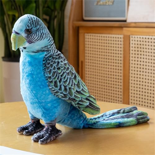 AQCQDQ Papagei Kuscheltier, Simulation Papagei Figur Plüschtier Spielzeug Deko, Vogel Kuscheltier Plüschpuppe Fliegende Vögel Stofftier Plushies Geschenke Für Kinder (Blau) von AQCQDQ