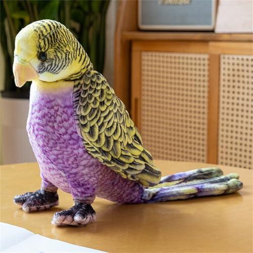 AQCQDQ Papagei Kuscheltier, Simulation Papagei Figur Plüschtier Spielzeug Deko, Vogel Kuscheltier Plüschpuppe Fliegende Vögel Stofftier Plushies Geschenke Für Kinder (Lila) von AQCQDQ