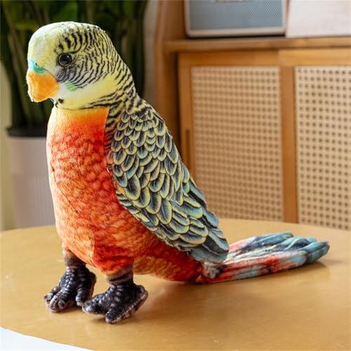 AQCQDQ Papagei Kuscheltier, Simulation Papagei Figur Plüschtier Spielzeug Deko, Vogel Kuscheltier Plüschpuppe Fliegende Vögel Stofftier Plushies Geschenke Für Kinder (Rot) von AQCQDQ