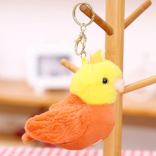 AQCQDQ Papagei Plüschtier Plüschtier Papagei Stofftier Kawaii Papagei Plüsch Parrot Plüsch Spielzeug Plüschkissen Weiches Spielzeug Wurfkissen Schmusetier Geschenk für Kinder (14 cm,Orange) von AQCQDQ