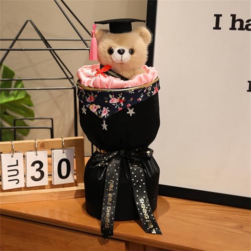 AQCQDQ Personalisierter Abschluss Teddybär, 32 cm Teddybär Plüschtier, Niedliches Spielzeug,Bachelor Geschenk Teddybär Niedlicher Teddybär Mini Teddybär,Geschenke zum Bachelor Abschluss (Rosa) von AQCQDQ