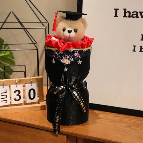 AQCQDQ Personalisierter Abschluss Teddybär, 32 cm Teddybär Plüschtier, Niedliches Spielzeug,Bachelor Geschenk Teddybär Niedlicher Teddybär Mini Teddybär,Geschenke zum Bachelor Abschluss (Roter) von AQCQDQ