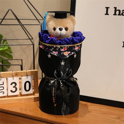 AQCQDQ Personalisierter Abschluss Teddybär, 32 cm Teddybär Plüschtier, Niedliches Spielzeug,Bachelor Geschenk Teddybär Niedlicher Teddybär Mini Teddybär,Geschenke zum Bachelor Abschluss (Blauer) von AQCQDQ