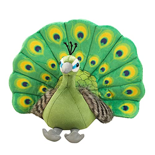 AQCQDQ Pfau Plüsch Vogel Plüschtier, Lebensechtes Kuscheltier Pfau Deko 25x30 cm, Pfau Modell Simulation Wildtier Modell Home Office Dekoration Für Geschenke Fotografie Requisiten (Grün) von AQCQDQ