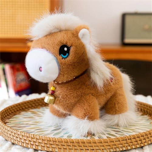 AQCQDQ Pferd Kuscheltier, Cute Plüsch Pferd Spielzeug, Kleines Plüschtier zum Kuscheln und Liebhaben, Geschenk für Kinder Jungen Mädchen (Braun,30 cm) von AQCQDQ