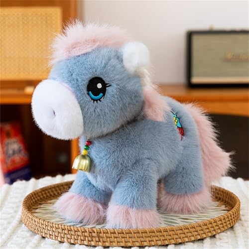 AQCQDQ Pferd Kuscheltier, Cute Plüsch Pferd Spielzeug, Kleines Plüschtier zum Kuscheln und Liebhaben, Geschenk für Kinder Jungen Mädchen (Grau,30 cm) von AQCQDQ